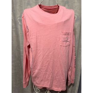 Nice Vineyard Vines Women's Sz small Pink Preppy Casual Graphic Long Sleeve Pock
